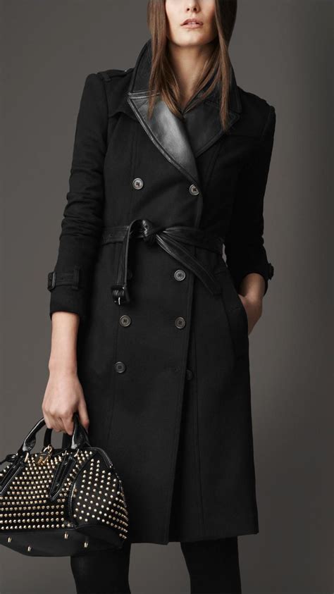 burberry trench coat leather detail|burberry trench coat outlet.